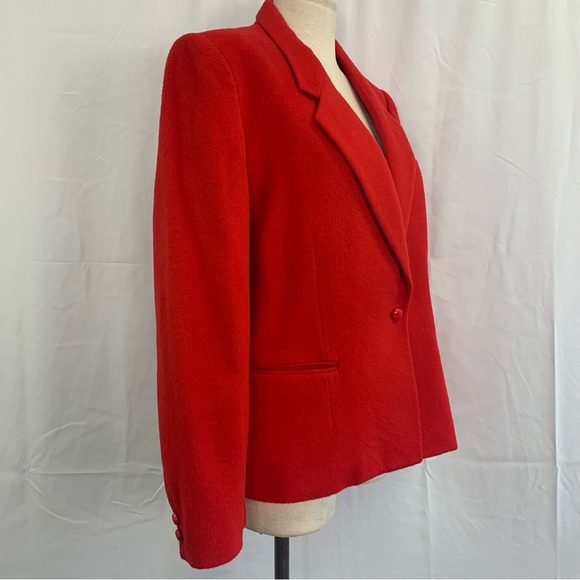 Vintage Wool/Camel Blend Red Blazer - Picture 3 of 8